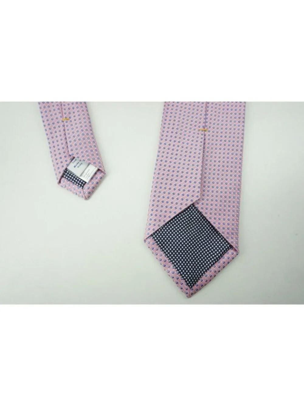 Eton Flamingo Pink Sky Blue Micro Geometric 100% Silk Tie Brand New With Tags